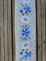 Naturaalne linane käsitöötikandiga seotav vöö - Image 3