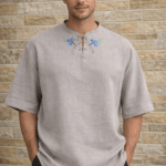 Meeste linane käsitöötikandiga särk suurus XL-XXL