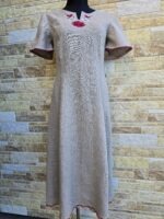 Naturaalne linane käsitsi tikitud kleit suurus M