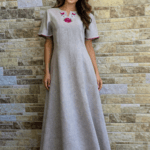 Naturaalne linane käsitsi tikitud kleit suurus M