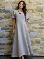 Naturaalne linane käsitsi tikitud kleit suurus M