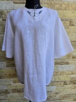 Meeste valge linane käsitöötikandiga pluus suurus XXL - Image 2