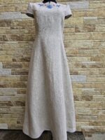 Hele naturaalne linane käsitöötikandiga kleit suurus S