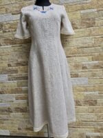 Hele naturaalne linane,käsitöötikandiga kleit suurus M - Image 3