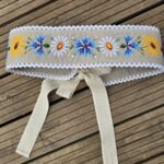 Naturaalne linane käsitöötikandiga vöö