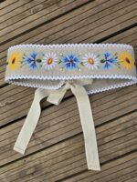 Naturaalne linane käsitöötikandiga vöö