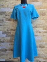 Türkiissinine käsitöötikandiga kleit suurus XL - Image 2