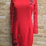 Punane trikotaašist kleit suurus S