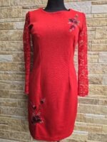 Punane trikotaašist kleit suurus S