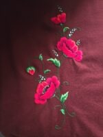 Punane 2 suure käsitöö tikandiga kleit suurus M - Image 5