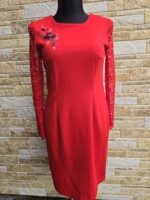 Punane trikotaašist kleit suurus M-L