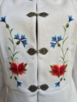 Valge käsitöö tikanditega jakk suurus M - Image 5