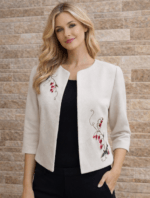 Valge villane jakk, suurus L