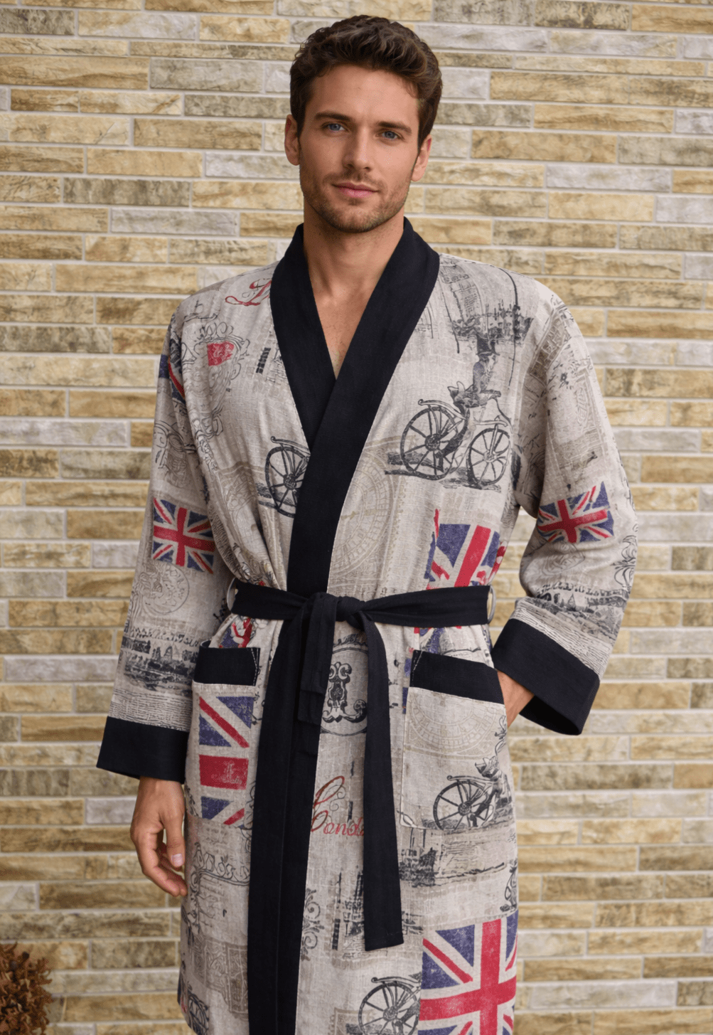 file_00000000f5b071f4b9998c995ce1a4fe Linane Londoni teemalise mustriga kimono L-XXL - Image 1